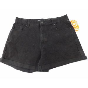 Women's Black Denim Mom Shorts Plus XL(14-16) NWT